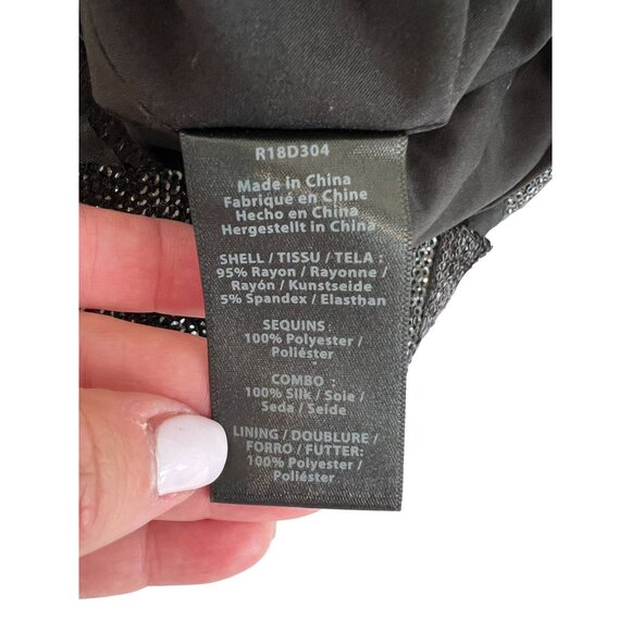 Rachel Zoe Black Sequin Mini Dress with White Flared Cuffs -  Size 0 - Picture 4 of 8